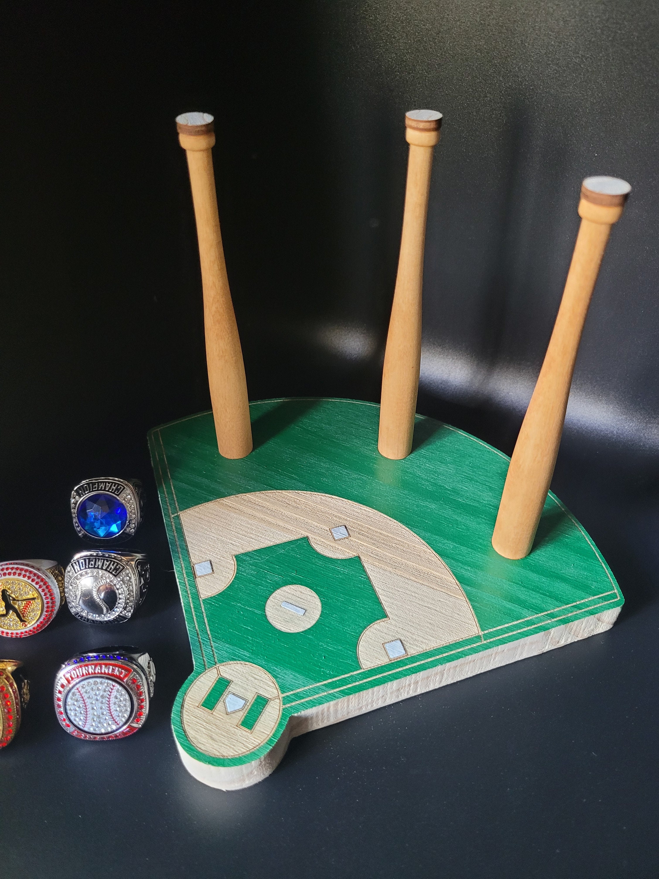 BASEBALL or SOFTBALL RING Holder + Tournament Ring Display + Championship Ring Rack + Customized Gift