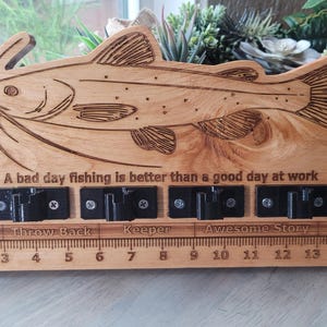 FISHING ROD Personalized Rack + Fishing Rod Holder + Retirement Gift + Custom Dad Grandfather + Father&#39;s Day + Wedding + Military