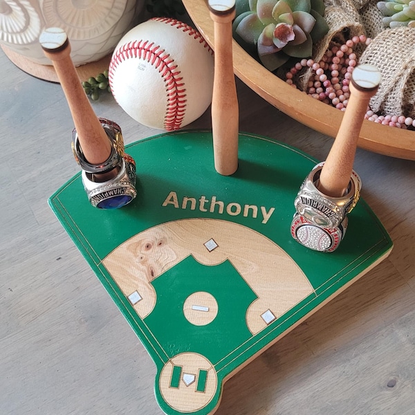 Personalized Baseball or Softball Ring Holder, Tournament Championship Ring Display