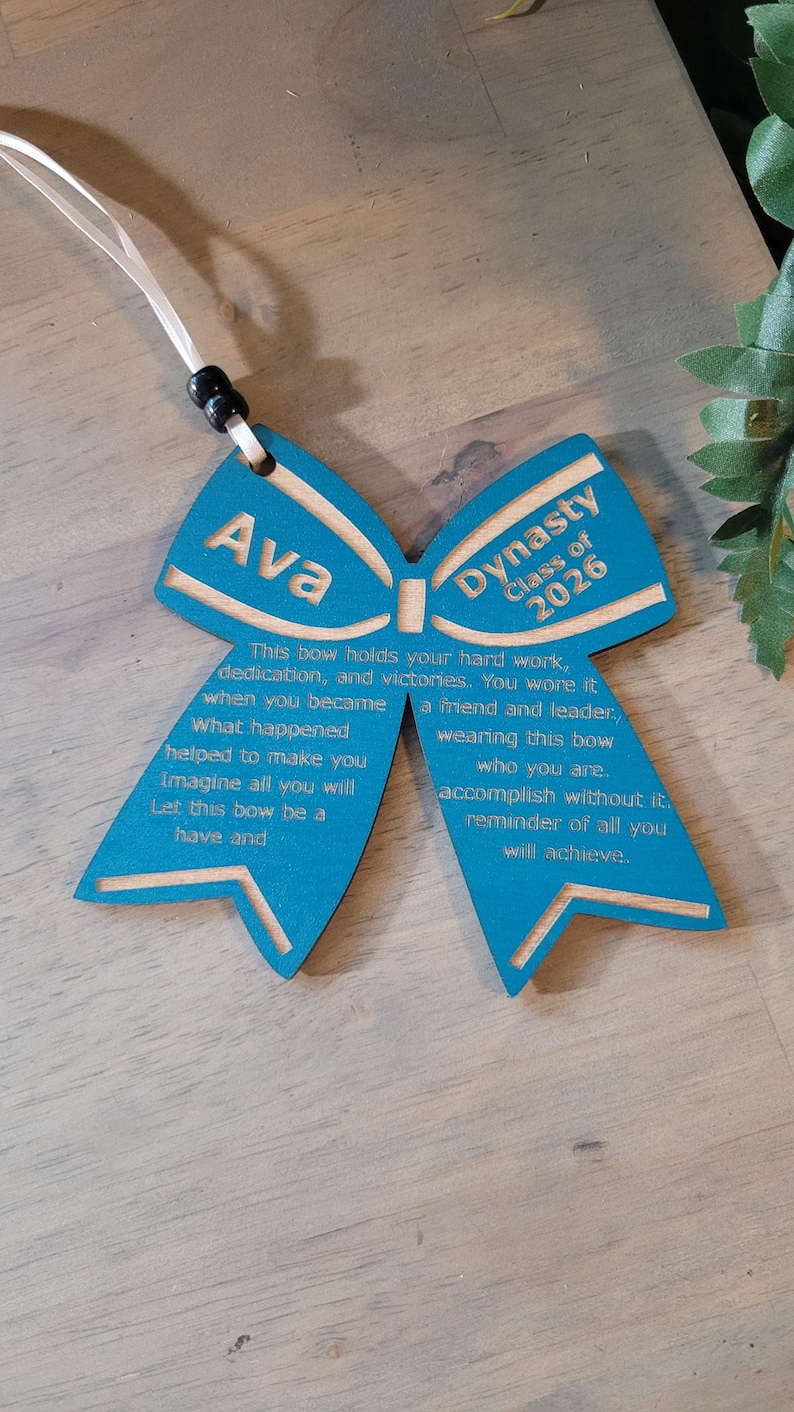 Personalized Cheerleader Homecoming Gift, Laser Engraved Ornament Nationals Senior End of Season image 19