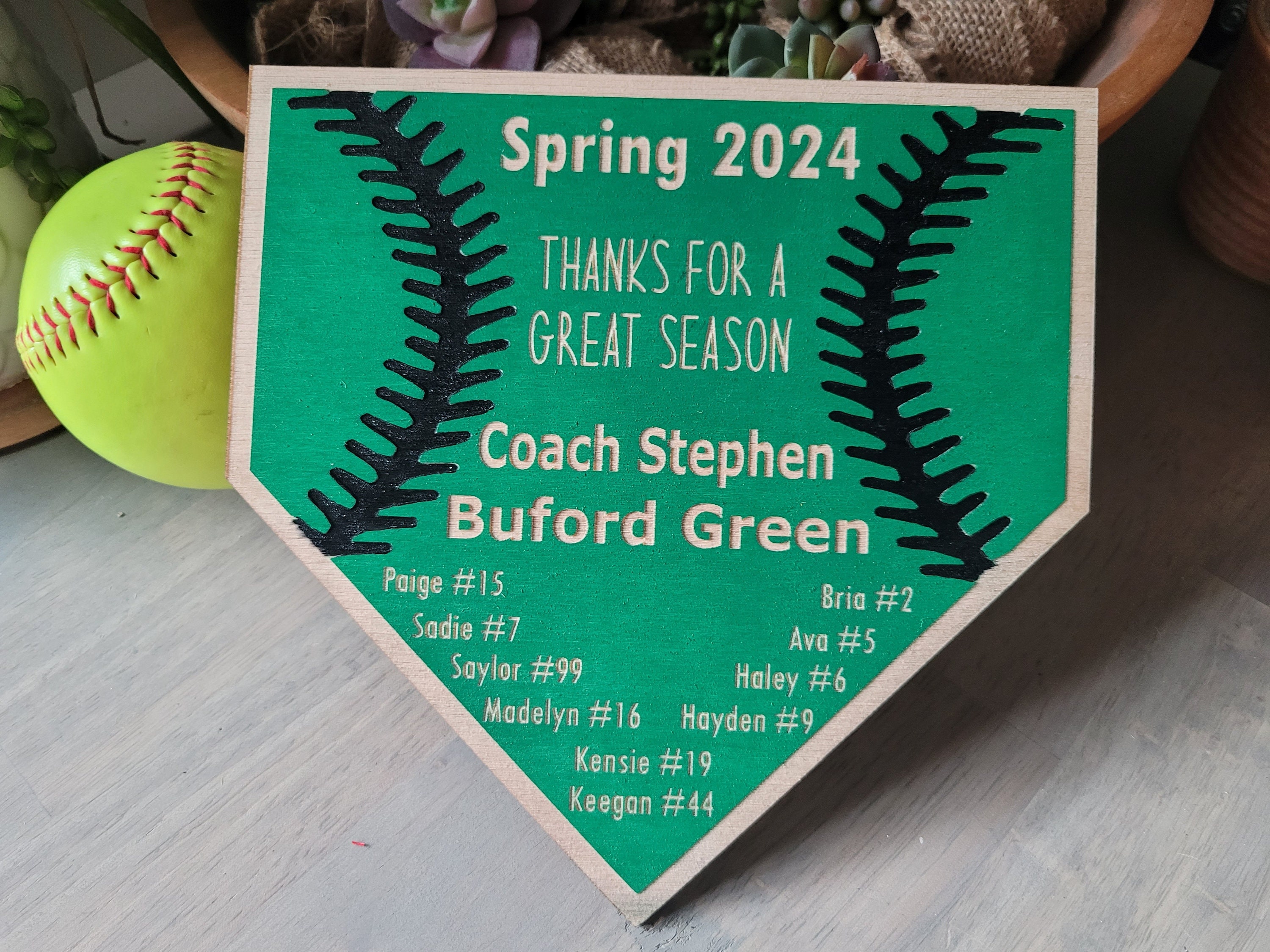 SOFTBALL COACH GIFT + Softball Plaque + Coach Plaque + End of Season Gift + Personalized Gift