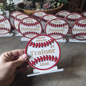 Baseball Softball Personalized Plaque, Team Award, End of year season, Tournament gift image 8