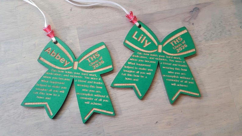Personalized Cheerleader Homecoming Gift, Laser Engraved Ornament Nationals Senior End of Season image 14