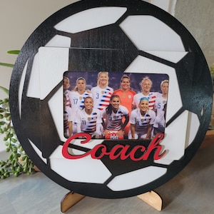 VOETBALKADER en plaquette - einde van het seizoen cadeau - coach cadeau - voetbal cadeau + speler foto cadeau 4 x 6 foto