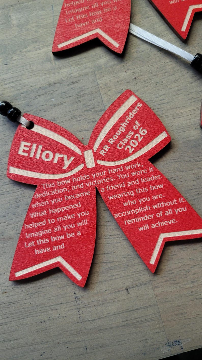 Personalized Cheerleader Homecoming Gift, Laser Engraved Ornament Nationals Senior End of Season image 16