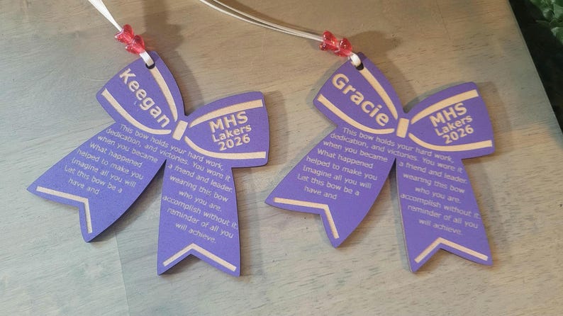 Personalized Cheerleader Homecoming Gift, Laser Engraved Ornament Nationals Senior End of Season image 11