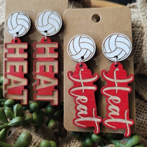 Pendientes de madera grabada con el nombre del equipo, joyería para mamás deportistas