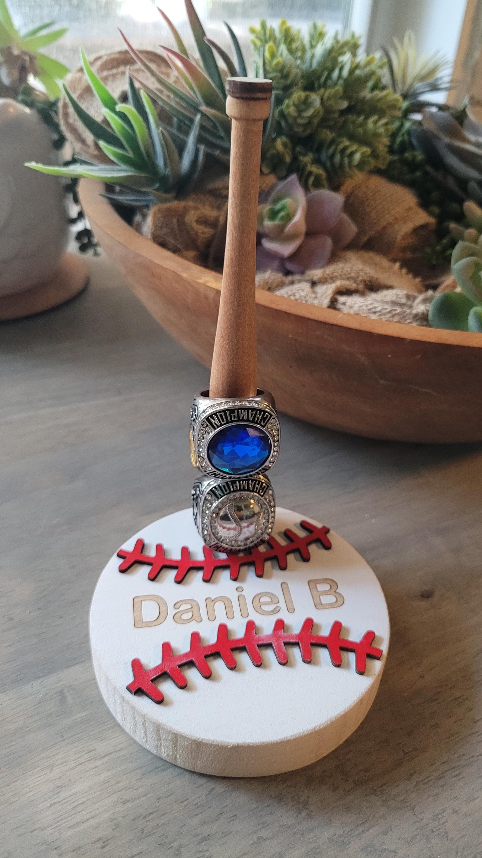 BASEBALL or SOFTBALL RING Holder + Tournament Ring Display + Championship Ring Rack + Customized Gift + Ring Stand