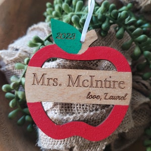PERSONALIZED TEACHER ORNAMENTS + Teacher Christmas Gifts + Teacher Gifts + Pencil Ornament + Apple Ornament  + Gingerbread Ornament