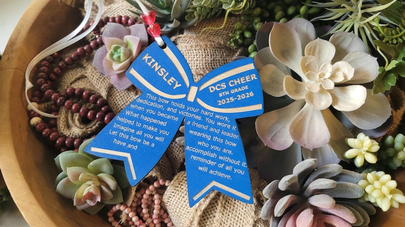 Personalized Cheerleader Homecoming Gift, Laser Engraved Ornament Nationals Senior End of Season image 10