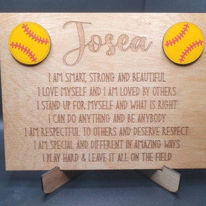 ATHLETE AFFIRMATIONS BOARD + Personalized Affirmations + Softball + Baseball + Volleyball + Basketball + Tennis + Soccer + Swim + Cheer Gift