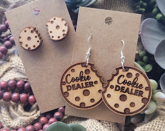 Cookie Earrings, Cookie Dealer, Sterling Silver Hooks Girls