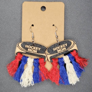 HOCKEY MOM EARRINGS + Hockey Gift + Hockey Earrings + Personalized gift + Goalie Mom