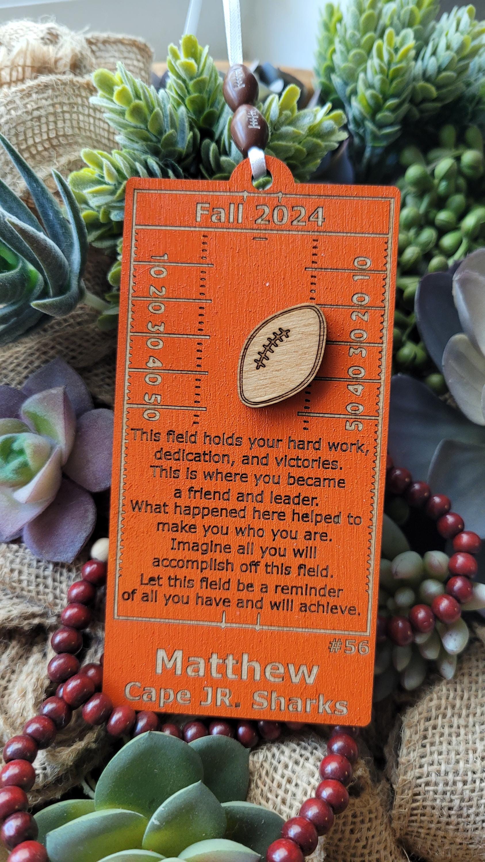 FOOTBALL HOMECOMING GIFT + Senior Night Banquet Bouquet Keepsakes + Placecard + Ornament + Gift Bag Tag + Goodie Bag + HoCo + Graduate