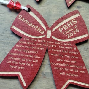Personalized Cheerleader Homecoming Gift, Laser Engraved Ornament Nationals Senior End of Season image 15