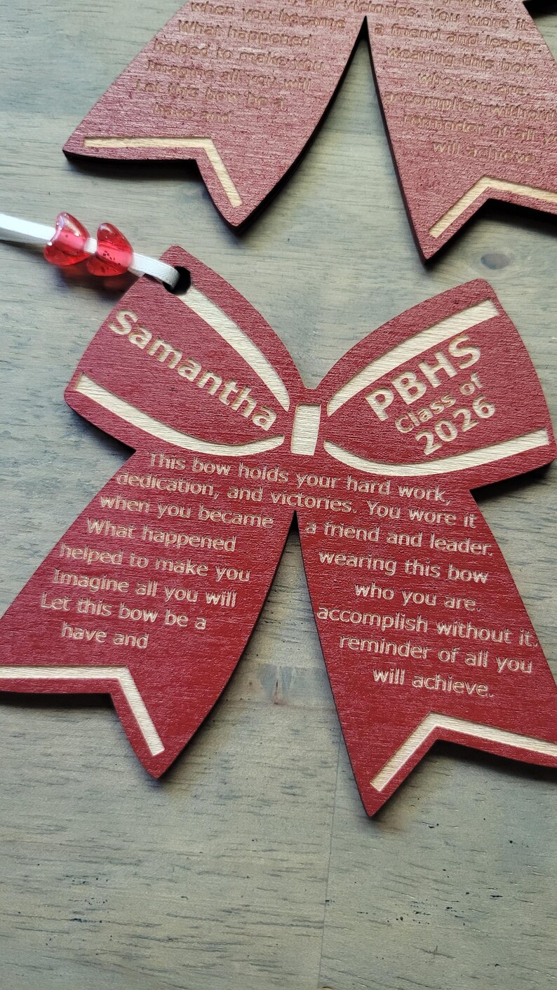 Personalized Cheerleader Homecoming Gift, Laser Engraved Ornament Nationals Senior End of Season image 15