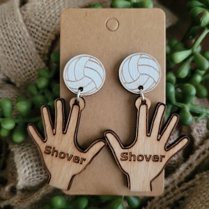VOLLEYBALL EARRINGS PERSONALIZED + Game Day Outfit + Volleyball Mom Earrings  + Volleyball Coach Gift