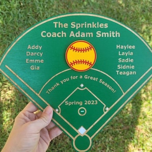 BASEBALL SOFTBALL COACH Plaque + Softball Coach Gift + Baseball + Personalized + Thank you gift + End of Season Gift + Ball Field Banquet