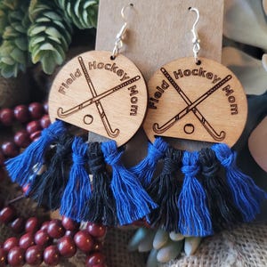 FIELD HOCKEY MOM Earrings + Hockey Gift + Personalized gift + Goalie Mom + Jewelry + Game Day Outfit Accessories + Fringe
