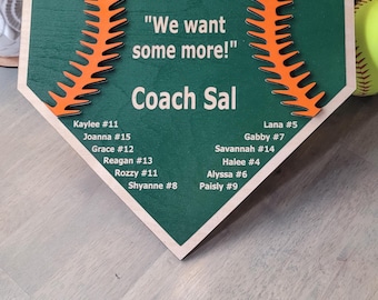 SOFTBALL COACH GESCHENK + Softball Plakette + Coach Plakette + Saisonende Geschenk + Personalisiertes Geschenk