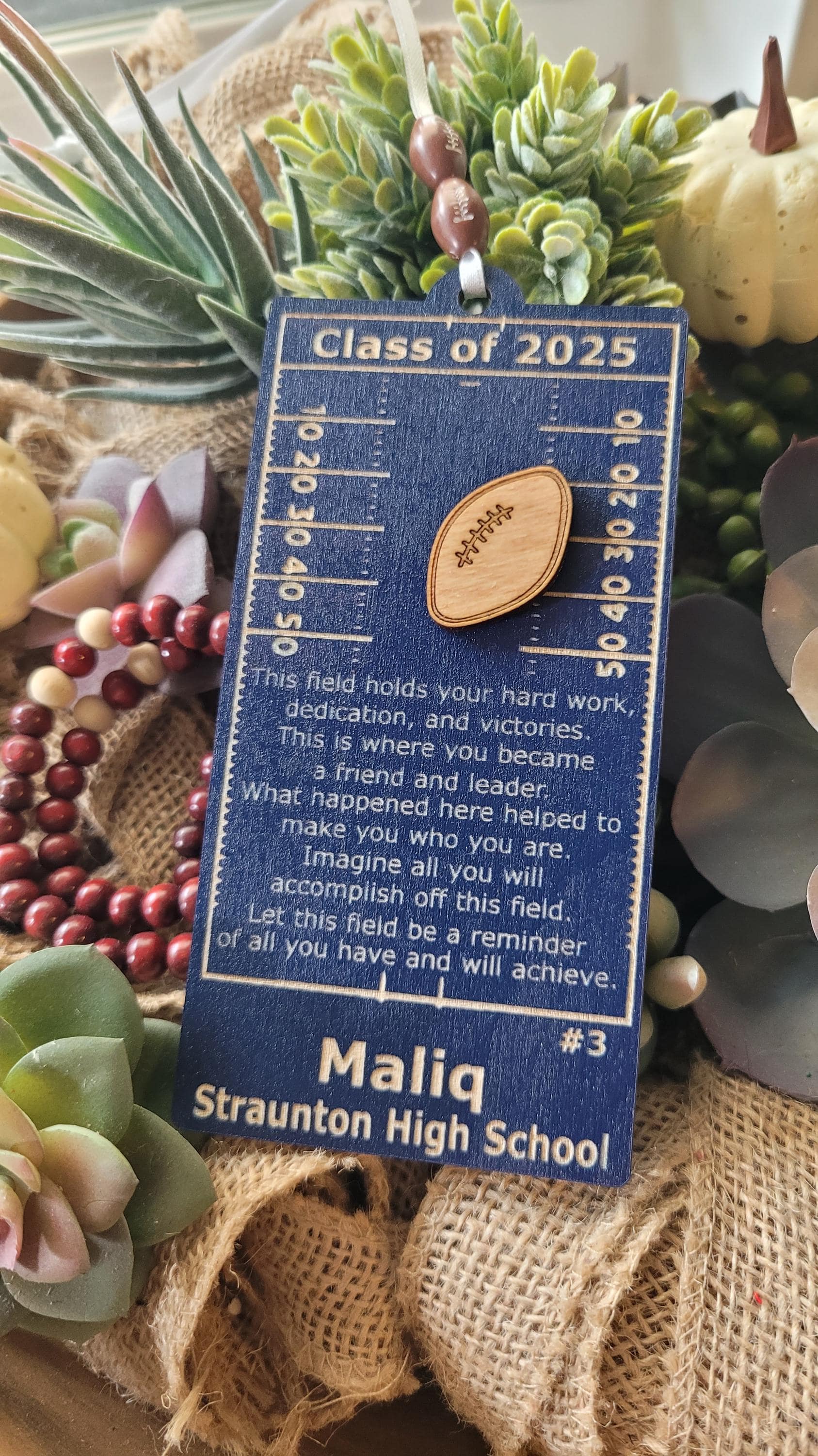 FOOTBALL HOMECOMING GIFT + Senior Night Banquet Bouquet Keepsakes + Placecard + Ornament + Gift Bag Tag + Goodie Bag + HoCo + Graduate