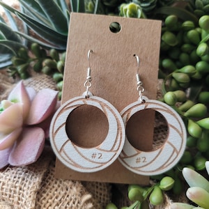 PERSONALIZED VOLLEYBALL EARRINGS + custom + Volleyball Mom + personalized gift + Volleyball Coach gift