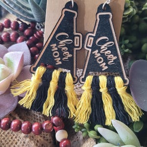 CHEER MEGAPHONE Earrings + Cheerleader + Mom + Coach gift + Personalized + Game Day Outfit Accessories + Jewelry + Competition