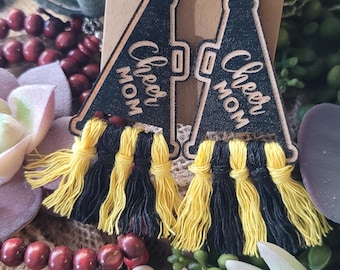 CHEER MEGAPHONE Earrings + Cheerleader + Mom + Coach gift + Personalized + Game Day Outfit Accessories + Jewelry + Competition Nationals