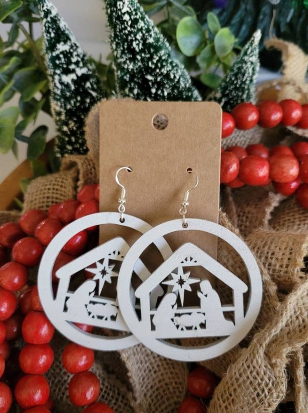 CHRISTMAS NATIVITY SCENE Earrings Manger Scene Earrings Christmas Earrings Holiday Earrings Etsy