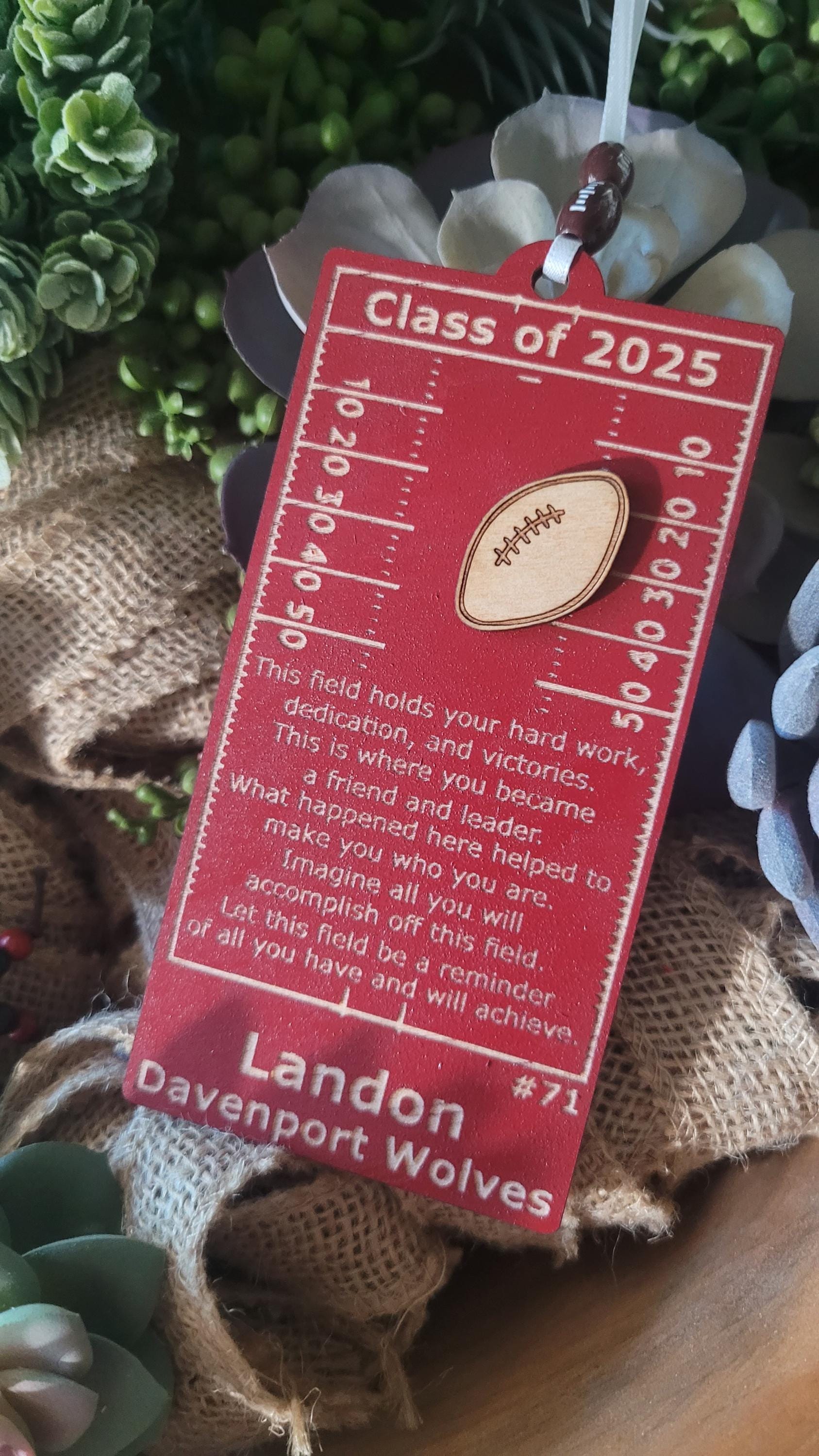 FOOTBALL HOMECOMING GIFT + Senior Night Banquet Bouquet Keepsakes + Placecard + Ornament + Gift Bag Tag + Goodie Bag + HoCo + Graduate