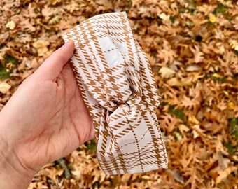 Houndstooth Fall Vibes Headbands - Soft and Stretchy