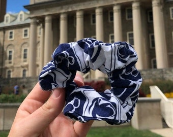 Penn State Blue & White Scrunchies