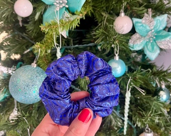 Baby It's Cold Outside Swirling Snowflake Christmas Scrunchies