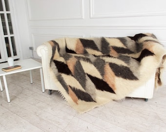 Patterned Wool Throw Blanket Queen Size Warm Bed Sofa Coverlet Decorative Plaid For Living Room Scandinavian Home Quilt Wool blanket queen