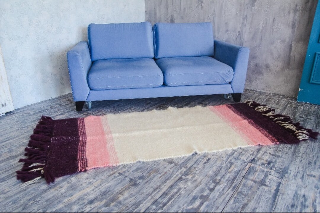 100 Woolen Rug Woven Scandinavian Handmade Rug Long Rugs for Living