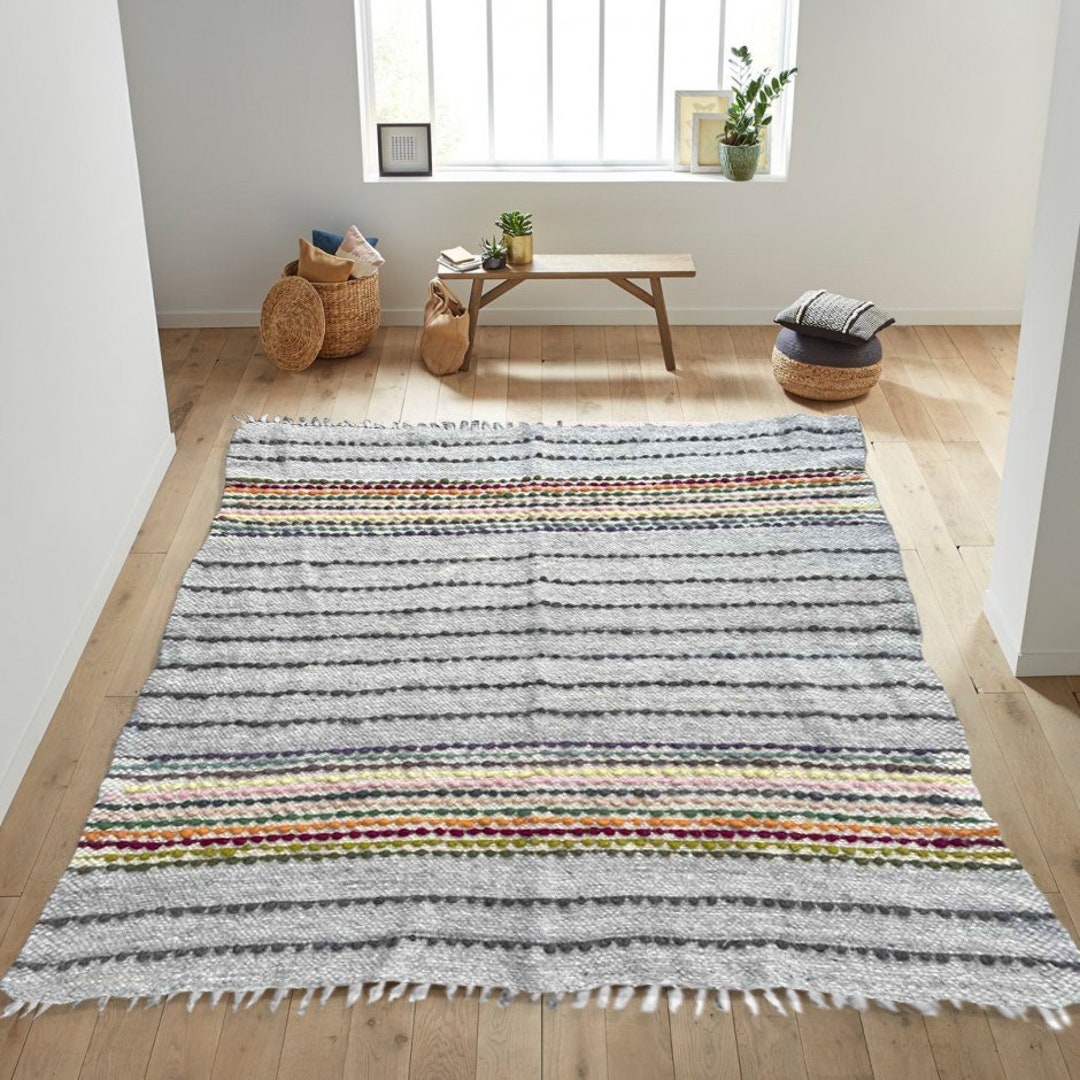 Wool Rainbow Rug Floor Rugs Bedroom Floor Rug Rainbow Area Rug Carpet Wool Organic ...