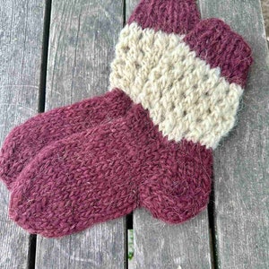 Swollen wool socks Indoor knitted socks Hand Knitted Unisex Socks, Women Men wool socks Organic wool handmade slipper socks
