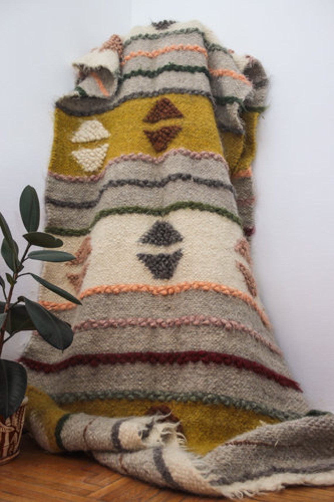 Wool Rug Nordic Scandinavian Rug 100 Wool Area Rug Woolen Rug Etsy