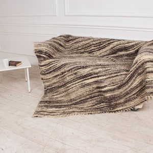Warm Homespun Woven Blanket Striped Throw Cozy Pure Wool Plaid Thick Bed Cover Queen Size Blanket Duvet Cover Scandinavian Bedding Decor