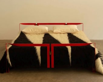 Coperta voluminosa bianca e nera, coperta di lana matrimoniale, coperta berbera calda da esterno, coperta decorativa scandinava in lana spessa, trapunta di lana matrimoniale