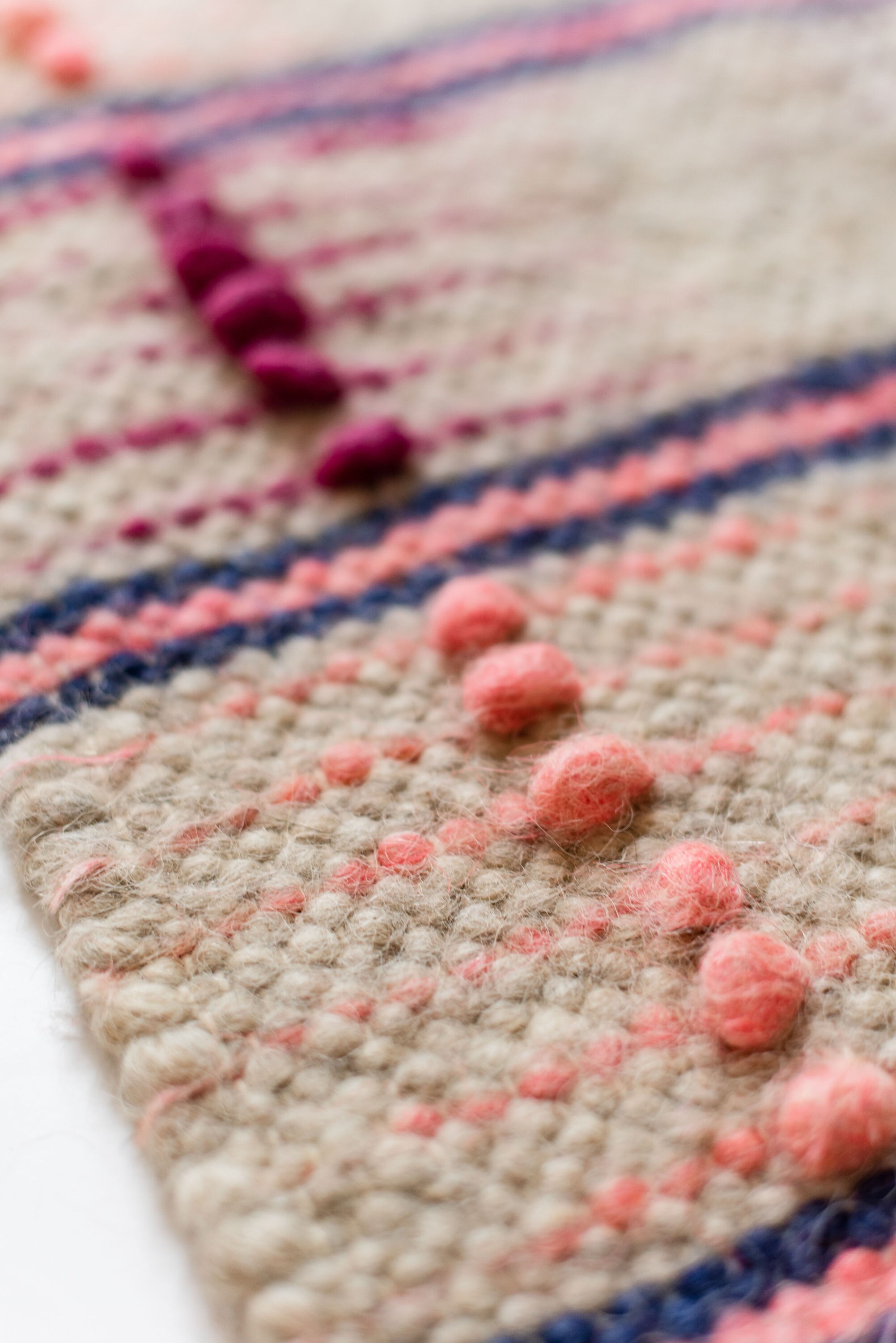 Rainbow stool cushion Wool throw Woven chair throw Wool Etsy