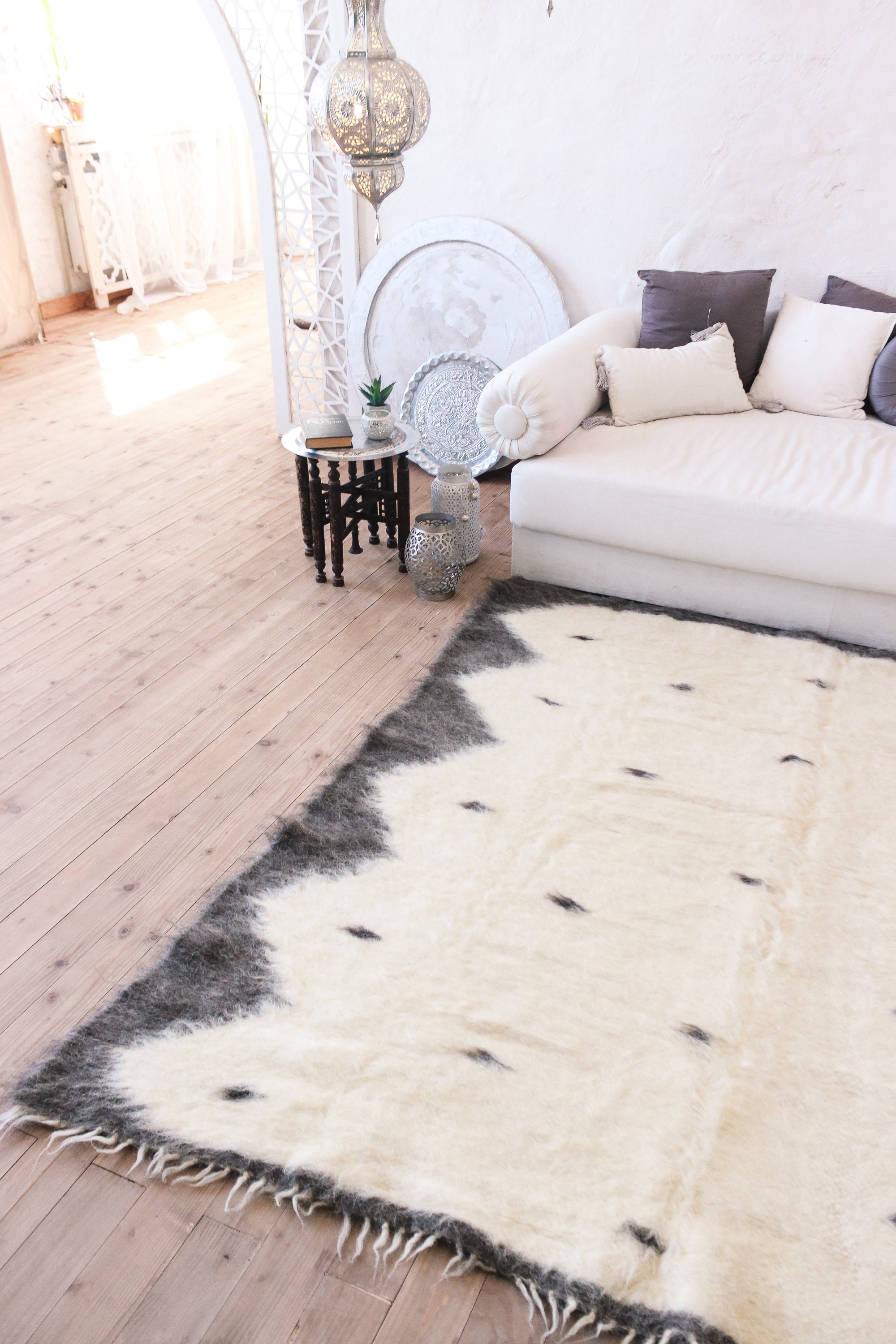 White Wool Blanket Queen Size Warm Winter Throw Heavy Plaid Etsy UK