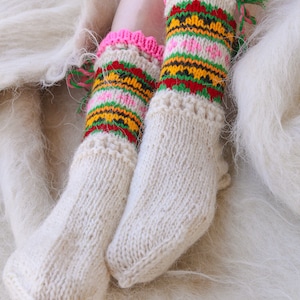 wool socks women yarn, Wool socks for women long, Organic wool slipper socks, Indoor knitted slipper socks, Wool socks women handmade