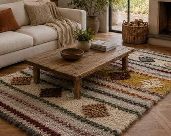 Wool Rug Nordic Scandinavian Rug 100% Wool Area Rug Woolen Rug Hand Woven Rug Bedroom Rug Living Room Rug Floor Rug rag Floor Kilim rugs