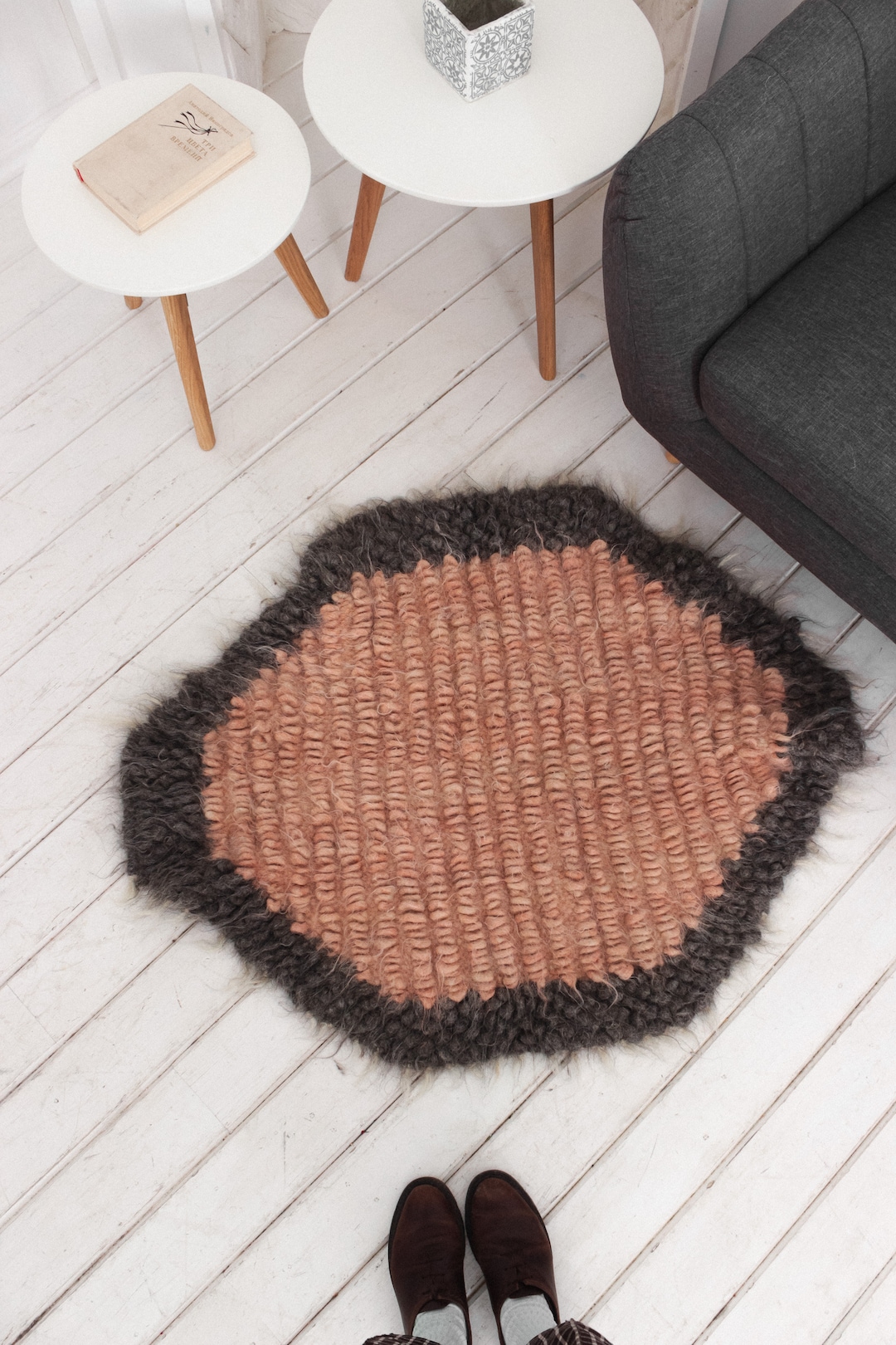 Carpet Fluffy 100% Wool Rug Rag Bedroom Floor Throw Scandinavian Small ...