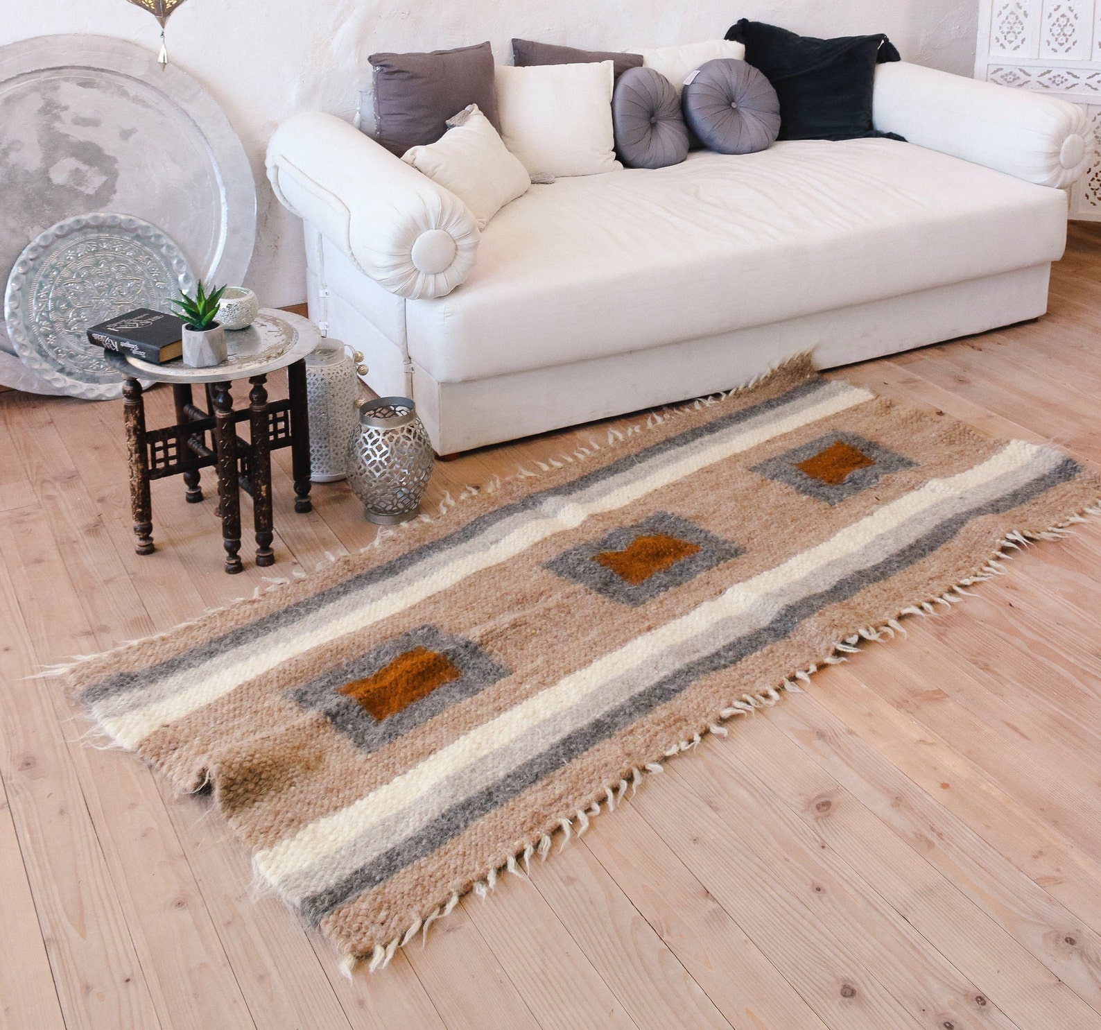 Woven Scandinavian handmade rug Rugs for living room Mid Etsy