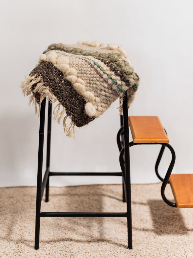 Chair Throw Wool Chair Pad Seat Cover Woven Saddle Seat Stool Etsy