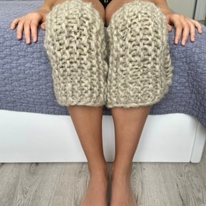 100% sheep wool knee warmers for adults, Healing knee wrap, Wool warmer for knees, Organic wool warmers for the knee pain