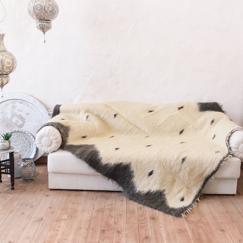 Throw Blanket Grey Heavy Queen Size Natural 100 Wool Plaid Etsy