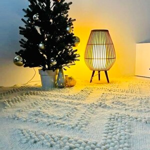 White Natural wool blanket Queen size bedspread California king blanket Natural organic underlay Scadinavian wool blanket organic